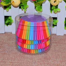Rainbow Color Greaseproof Paper Cupcake Liners, Baking Cups