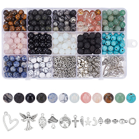 Ювелирные изделия, в том числе бусины из драгоценных камней, бусины и подвески из сплава, латунная фурнитура, 201 прелести нержавеющей стали