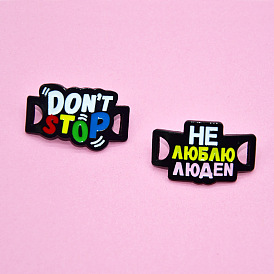 Bold Statement Pin Set for Fashionable Shoes and Clothes - Unisex Badge Accessories with Unique Text Design