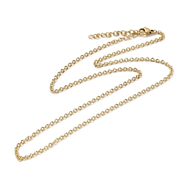 Ion Plating 304 Stainless Steel Textured Cable Chain Necklace for Men Women