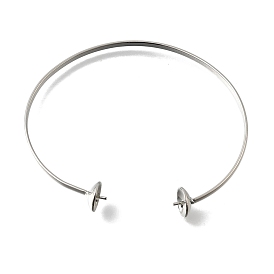 Латунные манжеты браслет задатки, за половину пробурено бисера, без кадмия и без свинца, стойки покрытие