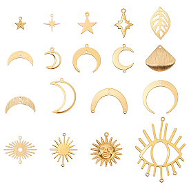 144 шт. 18 стили латунные подвески и соединительные подвески комплекты фурнитуры, разнообразные