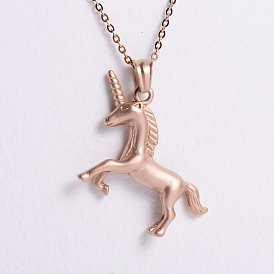 Ожерелья из нержавеющей стали с подвеской в виде единорога