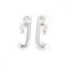 Silver Color Plated Alloy Letter Pendants, Rack Plating, Cadmium Free & Lead Free