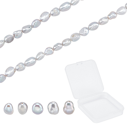 Natural Cultured Freshwater Pearl Beads Strands, Dyed, Twist Oval
