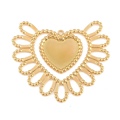 304 Настройки кабошон из нержавеющей стали кулон, сердце прелести