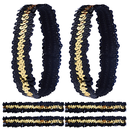 10шт. широкая эластичная блестящая повязка на голову, эластичная повязка на голову с пайетками из ПВХ, аксессуары для волос для девочек