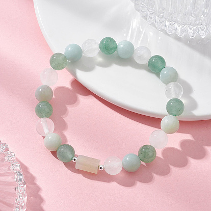 Браслеты из натуральных смешанных драгоценных камней для женщин, круглые