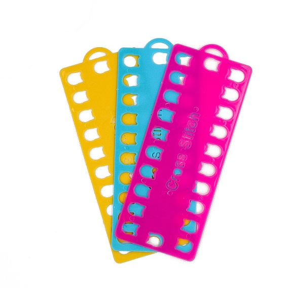 Plastic Thread Winding Boards, for Cross-Stitch, Rectangle