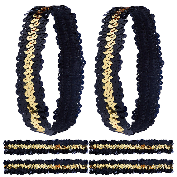 10шт. широкая эластичная блестящая повязка на голову, эластичная повязка на голову с пайетками из ПВХ, аксессуары для волос для девочек