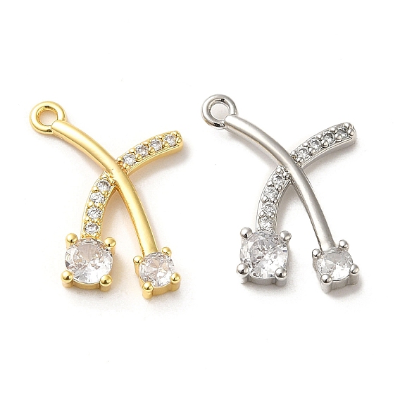 Brass Micro Pave Cubic Zirconia Pendants
