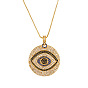 Evil Eye Pendant Necklace with Micro Inlaid Zirconia - European and American Style