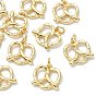 Pendentifs en laiton Shegrace sertis de micro-pavés de zircone cubique, Breloques en forme de bretzel, sans cadmium et sans plomb et sans nickel