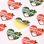 Heart with Santa Claus Pattern DIY Label Paster Picture Stickers for Christmas