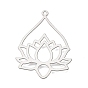 Buddhist 201 Stainless Steel Pendants, Lotus Charms