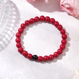 Браслеты из синтетических бирюзовых бусин для женщин и мужчин, окрашенные