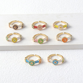 Daisy Ring for Women - Multicolor Oil Drip Summer Forest Style