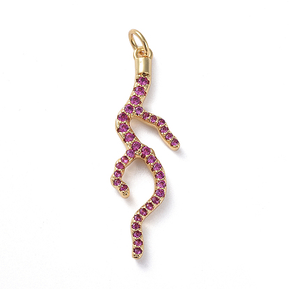 Латунные микро проложить кубического циркония подвески, долговечный, реальный 18 k позолоченный, филиал, ярко-розовый