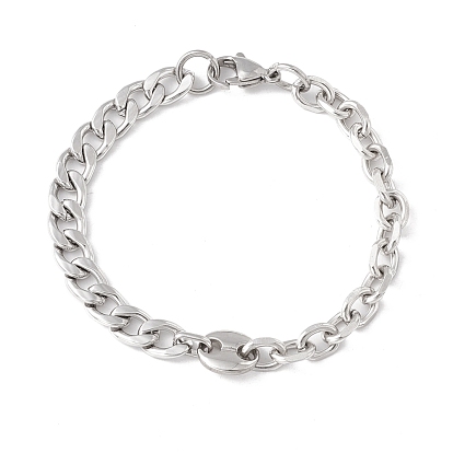 304 Stainless Steel Curb & Cable Chains Bracelet for Men Women