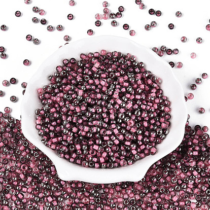 Прозрачные внутри цветные стеклянные бусины, круглые