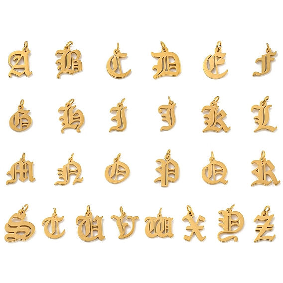 Ионное покрытие (ip) 304 брелоки из нержавеющей стали, лазерная резка, золотые, буквенное очарование