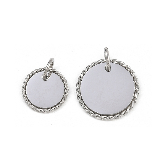 304 подвески из нержавеющей стали, с целью перехода в кольце, плоский круглый шарм