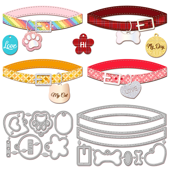 Трафареты для резки ошейников для домашних животных из углеродистой стали, Шаблон для изготовления бумажных карточек с декоративным тиснением для скрапбукинга своими руками, художественный промысел