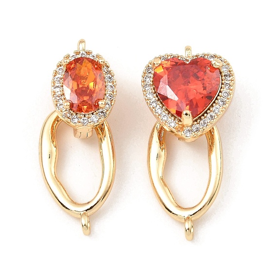 Латунные микро проложить кубического циркония раз за застежками, овальное кольцо