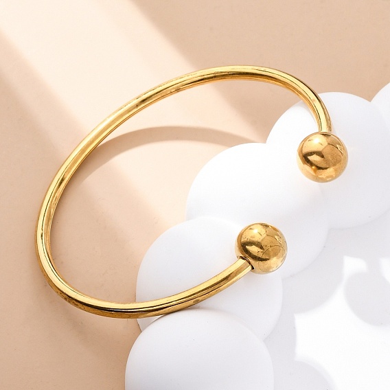 304 из нержавеющей стали манжеты браслеты, браслеты с крутящим моментом для женщин, ионное покрытие (ip)