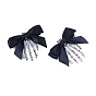 Gothic Halloween Alloy Skeleton Hand Alligator Hair Clips, Bowknot Hair Accessories for Women, with Iron Findings
