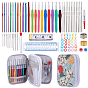 DIY Knitting Tool Kits, include 1Pc Case Zipper Bag, 12Pcs Iron Crochet Hooks, 12Pcs Alloy Crochet Hooks, 9Pcs Aluminum Crochet Hooks, 9Pcs Alloy Yarn Needles, 1Pc Plastic Measuring Rulers