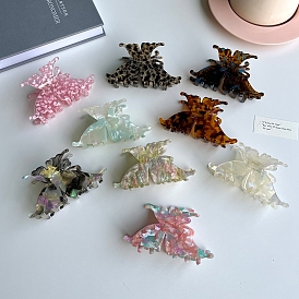 Заколки-когти из ацетата целлюлозы в форме бабочки, аксессуары для волос для женщин и девочек