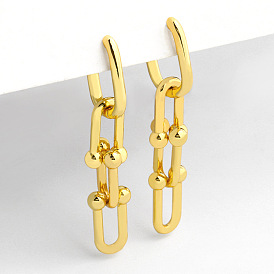 U-shaped chain link earrings - minimalist design, European and American style, elegant and stylish.