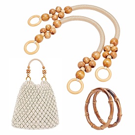 Perles en bois d'élite pandahall/poignées de sac en bambou, pour sac poignées accessoires de rechange