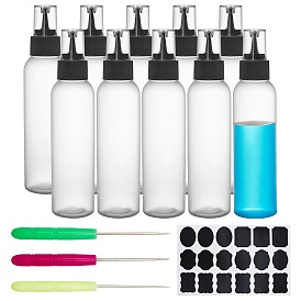 Plastic Glue Bottles, with Bottle Caps, Empty Squeeze Writer Bottles, for Cookie Decorating, Sauces, Crafts, Iron Bead Needles, with Plastic Handle, Chalkboard Sticker Labels