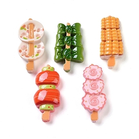 Opaque Resin Imitation Food Decoden Cabochons, Skewers