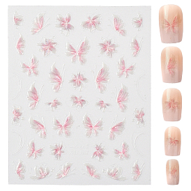 Наклейки для ногтей с рисунком бабочек, самоклеящийся, для типсов ногтей наклейки украшения