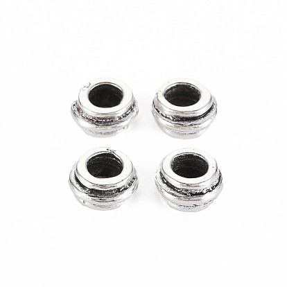 Tibetan Style Alloy European Beads, Cadmium Free & Lead Free, Rondelle