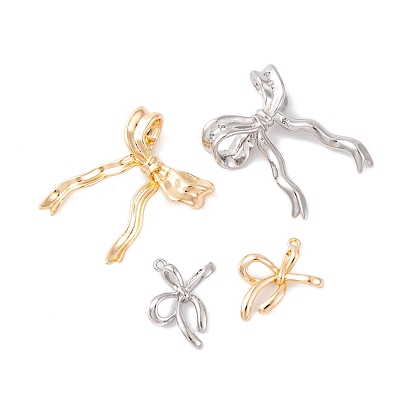 Brass Pendants, Cadmium Free & Nickel Free & Lead Free, Bowknot