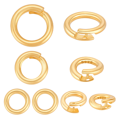 925 Защелкивающиеся соединительные кольца из стерлингового серебра, круглое открытое прыжковое кольцо