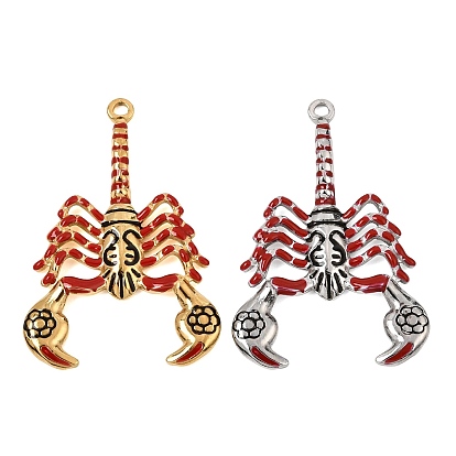 304 Stainless Steel Pendants, with Enamel, Scorpion Charms