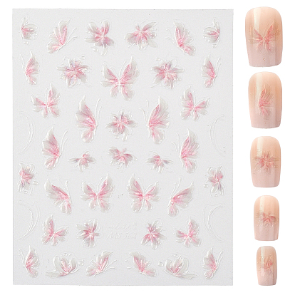 Наклейки для ногтей с рисунком бабочек, самоклеящийся, для типсов ногтей наклейки украшения