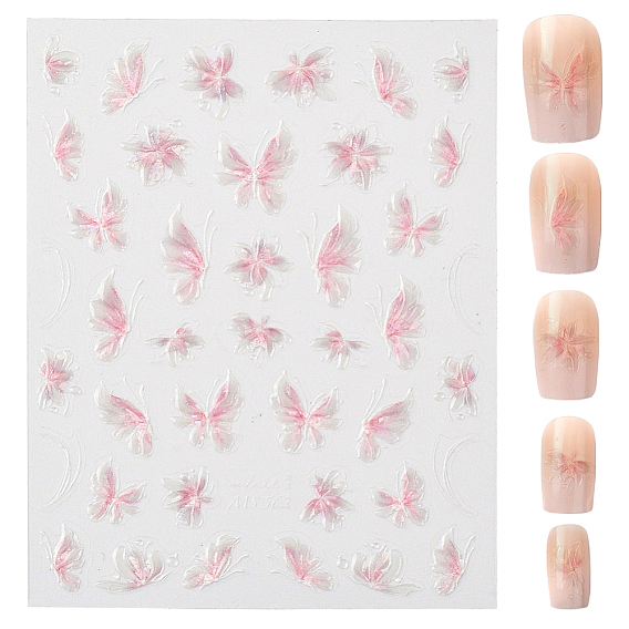 Наклейки для ногтей с рисунком бабочек, самоклеящийся, для типсов ногтей наклейки украшения
