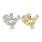 Латунные микропаве прозрачные подвески с фианитом, талисманы петуха, долговечный, стойки покрытие, без свинца и без кадмия