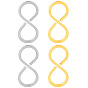 304 Stainless Steel Pendants, Number 8 Charm