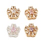 Brass Micro Pave Cubic Zirconia Beads, Flower with Star