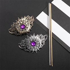 Aleación con palitos de resina para el cabello., oval, accesorios para el cabello para mujeres