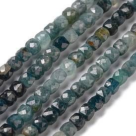 Natural Blue Tourmaline Beads Strands, Faceted, Cube