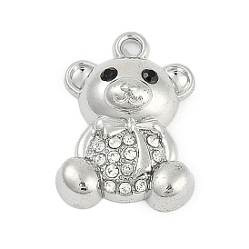 Подвески из сплава с микропаве из стразов, медведь