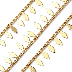 Латунные ромбовидные подвески цепочки, без свинца и без кадмия, стойки покрытие, долговечный, с катушкой, пайки